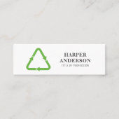 Moderne minimale groene eco-Recyclen professioneel Mini Visitekaartje (Voorkant)