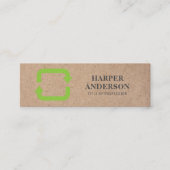 Moderne minimale groene eco-Recyclen professioneel Mini Visitekaartje (Voorkant)