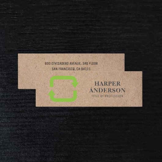 Moderne minimale groene eco-Recyclen professioneel Mini Visitekaartje