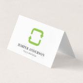 Moderne minimale groene eco-Recyclen professioneel Visitekaartje (Voorkant)