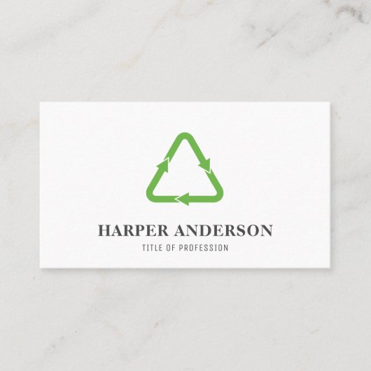 Moderne minimale groene eco-Recyclen professioneel Visitekaartje (Voorkant)