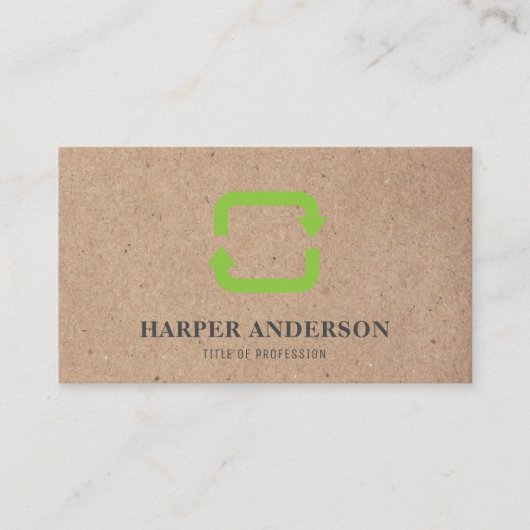 Moderne minimale groene eco-Recyclen professioneel Visitekaartje (Voorkant)
