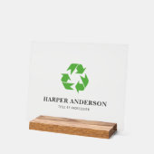 Moderne minimale groene eco recycling acryl teken acryl bord (Hoek)