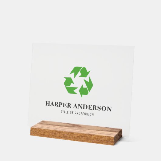 Moderne minimale groene eco recycling acryl teken acryl bord (Hoek)