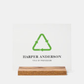 Moderne minimale groene eco recycling acryl teken bord (Voorkant)