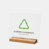 Moderne minimale groene eco recycling acryl teken bord (Hoek)
