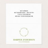 Moderne, minimale groene eco-recycling Professiona Visitekaartje (Buitenkant ongevouwen)