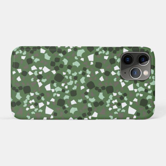 Moderne minimale groene en witte terrazzo Case-Mate iPhone case (Achterkant (horizontaal))
