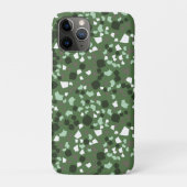 Moderne minimale groene en witte terrazzo Case-Mate iPhone case (Achterkant)