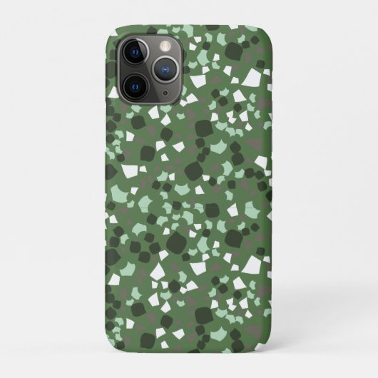 Moderne minimale groene en witte terrazzo Case-Mate iPhone case (Achterkant)