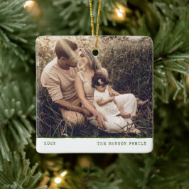 Moderne, minimale groene feestdag keramisch Orname Ornament