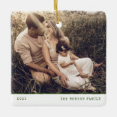 Moderne, minimale groene feestdag keramisch Orname Ornament (Voorkant)