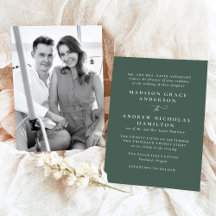 Moderne minimale groene foto bruiloft