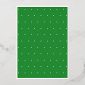 Moderne minimale groene gouden script verjaardag folie uitnodiging (Achterkant)