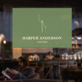 Moderne, minimale groene handnaai raamsticker
