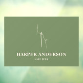 Moderne, minimale groene handnaai raamsticker (Vel 3)