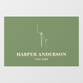 Moderne, minimale groene handnaai raamsticker (Vel)