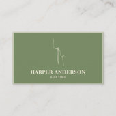 Moderne, minimale groene handnaai visitekaartje (Voorkant)
