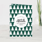 Moderne minimale groene kerst multi foto bedankkaart (Achterkant)