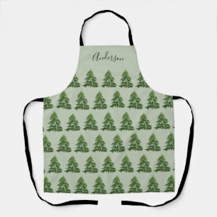 Moderne minimale groene kerstboom familie bakken schort