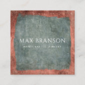 Moderne minimale groene koper sieraden ontwerper vierkante visitekaartje (Voorkant)