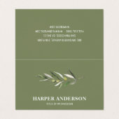 Moderne minimale groene olijfboomstructuur Profess Visitekaartje (Buitenkant ongevouwen)