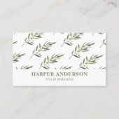 Moderne minimale groene olijfboomstructuur Profess Visitekaartje (Voorkant)