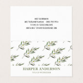 Moderne minimale groene olijfboomstructuur Profess Visitekaartje (Buitenkant ongevouwen)