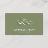 Moderne minimale groene olijfboomstructuur Profess Visitekaartje (Voorkant)