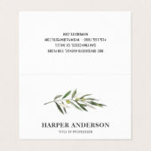 Moderne, minimale groene olijventeelt visitekaartje (Buitenkant ongevouwen)