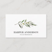 Moderne, minimale groene olijventeelt visitekaartje (Voorkant)