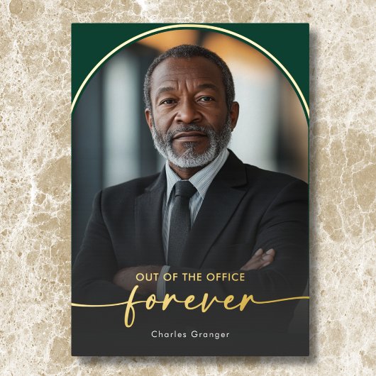 Moderne minimale groene pensioenpartij folie uitnodiging