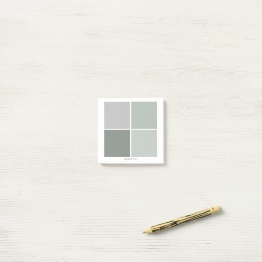 Moderne, minimale, groene planning post-it® notes (Op bureau)