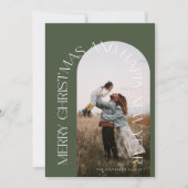 Moderne, minimale groene pleister 2 Foto voor kers Feestdagenkaart (Voorkant)