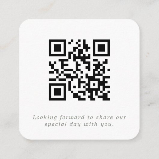 Moderne Minimale Groene Sage RSVP QR Code Kaart (Achterkant)