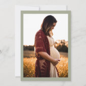 Moderne minimale groene salie OH Baby shower Kaart (Achterkant)