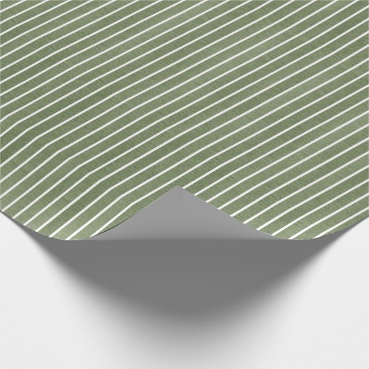 Moderne, minimale groene streep cadeaupapier (Hoek)