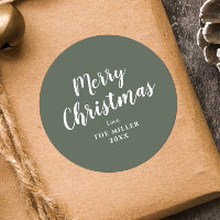 Moderne minimale groene vrolijke kerst familie