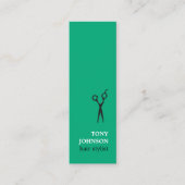 Moderne, minimale groene witte haarlijst mini visitekaartje (Voorkant)
