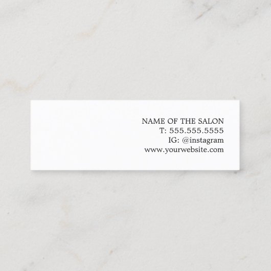 Moderne, minimale groene witte haarlijst mini visitekaartje (Achterkant)