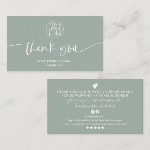 Moderne minimale groenere het manuscriptorde dank  visitekaartje
