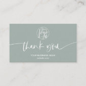 Moderne minimale groenere het manuscriptorde dank  visitekaartje (Voorkant)