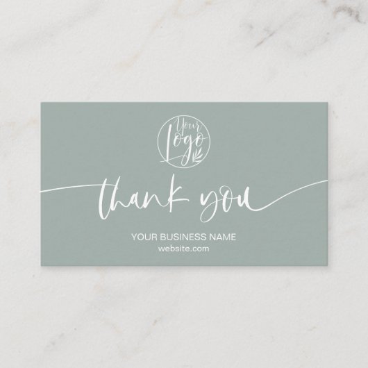 Moderne minimale groenere het manuscriptorde dank  visitekaartje (Voorkant)