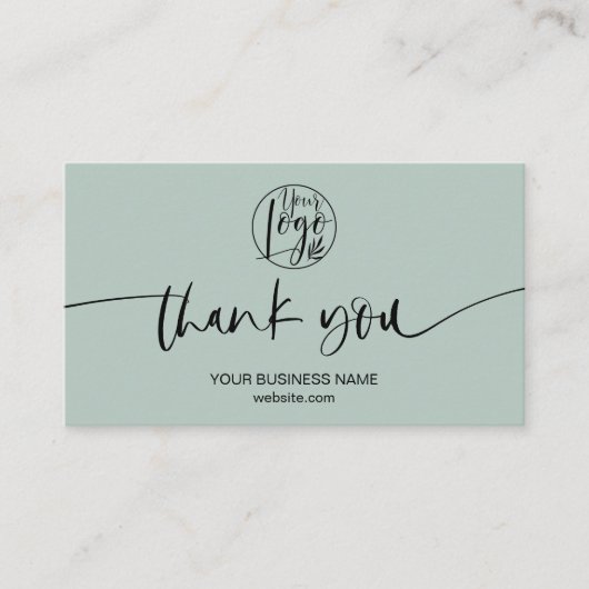 Moderne minimale groenere het manuscriptorde dank  visitekaartje (Voorkant)