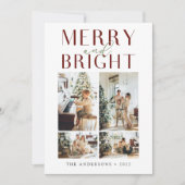 Moderne, minimale groet en vier foto's feestdagenkaart (Voorkant)