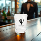 Moderne minimale Groomsman Naam Bruiloft Feest Gif Shot Glas