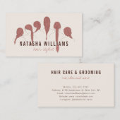 Moderne minimale haarstijl illustratie lineart visitekaartje (Voorkant / Achterkant)