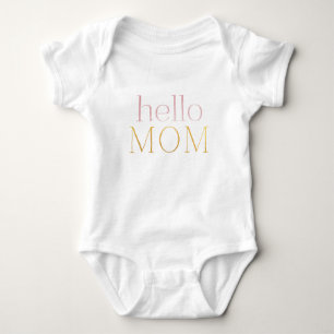 moderne, minimale hallo MOM roze gouden Folie Romper