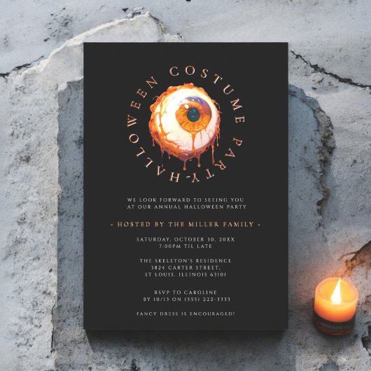 moderne minimale Halloween kostuum party uitnodigi Kaart