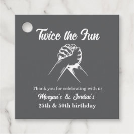 Moderne Minimale Handen Grijs Gewricht Verjaardag Bedankjes Labels